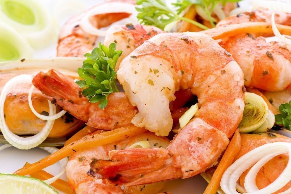 shrimp and veggies for strength