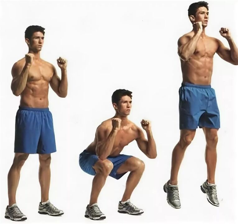 Jump squats help a man achieve a fast and long erection