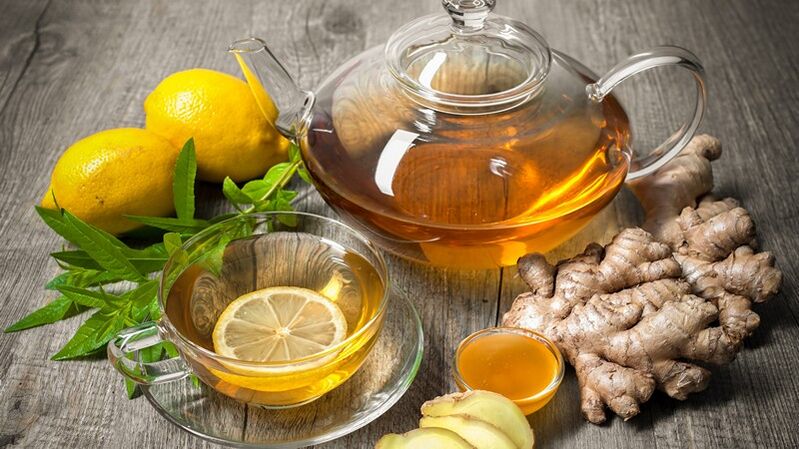 preparing and drinking ginger tea to increase potency